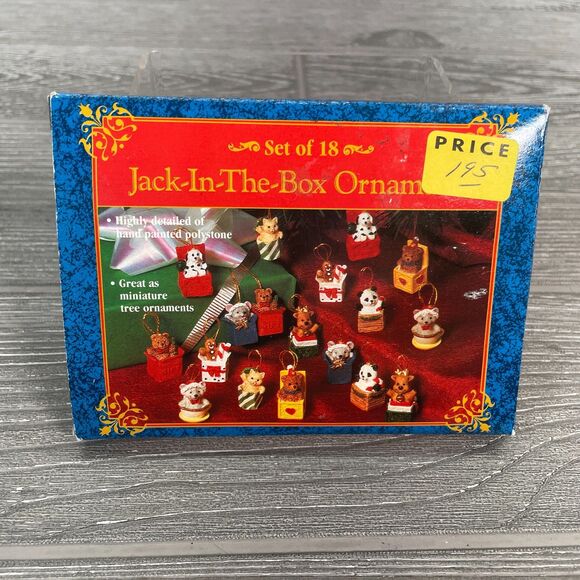 Vintage Giftco Jack In The Box Miniature Mini Christmas Ornaments Set Of 18 NEW - Picture 5 of 12